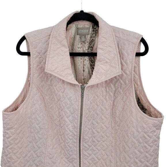 Chico's Vest Quilted Pastel Barbiecore Gorpcore Soft Girl Coquette Pink 3 - Picture 7 of 15